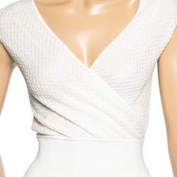 Pre Owned Missoni Cream Textured Knit Set Suit M