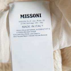 Pre Owned Missoni Cream Textured Knit Set Suit M
