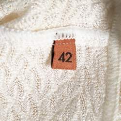 Pre Owned Missoni Cream Textured Knit Set Suit M