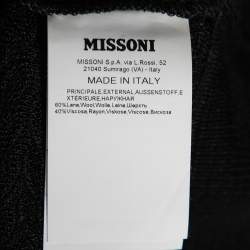 Pre Owned Missoni Black Textured Knit Set Suit M