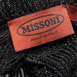 Pre Owned Missoni Black Lurex Crochet Knit Maxi Dress M
