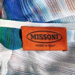 Pre Owned Missoni Multicolor Knit Open Front Shrug M