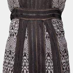 Pre Owned Missoni Grey Patterned Knit Strapless Dress M