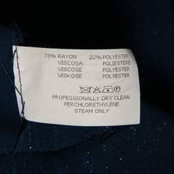 Pre Owned Missoni Navy Blue Lurex Knit Tiered One-Shoulder Short Dress M