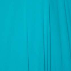 Pre Owned Missoni Blue Stretch Silk Embellished Detail Layered Asymmetric Dress M