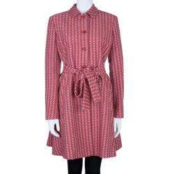 Pre Owned Missoni Red Tweed Long Coat M