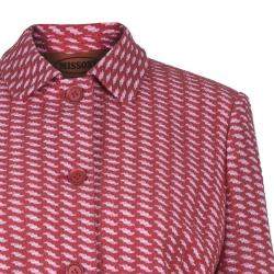 Pre Owned Missoni Red Tweed Long Coat M