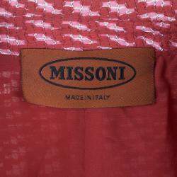 Pre Owned Missoni Red Tweed Long Coat M