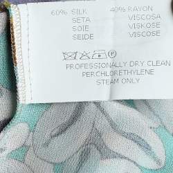 Pre Owned Missoni Multicolor Floral Printed Silk and Knit Paneled Off Shoulder Top S