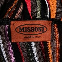 Pre Owned M Missoni Multicolor Lurex Stripe Knit Open Front Cardigan M