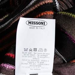 Pre Owned M Missoni Multicolor Lurex Stripe Knit Open Front Cardigan M
