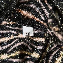 Pre Owned Missoni Multicolor Metallic Textured Knit Button Front Cardigan S