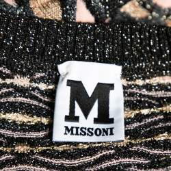 Pre Owned Missoni Multicolor Metallic Textured Knit Button Front Cardigan S