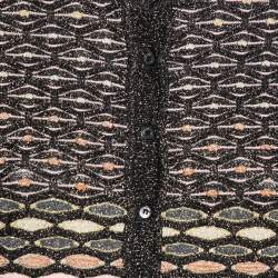 Pre Owned Missoni Multicolor Metallic Textured Knit Button Front Cardigan S