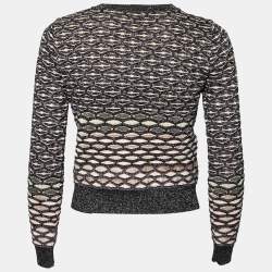 Pre Owned Missoni Multicolor Metallic Textured Knit Button Front Cardigan S