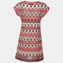 Pre Owned Missoni Multicolor Patterned Knit Crew Neck Dress M