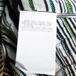 Pre Owned Missoni Multicolor Wave Patterned Knit Sleeveless V Neck Flared Hem Dress M