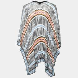 Pre Owned Missoni Multicolor Textured Knit Poncho Cover Up S