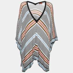 Pre Owned Missoni Multicolor Textured Knit Poncho Cover Up S