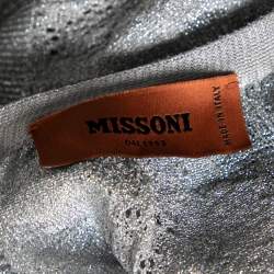 Missoni Silver Textured Lurex Knit Top M