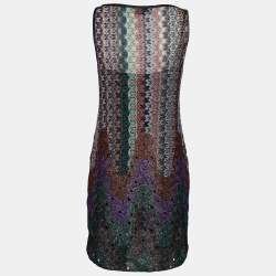 Pre Owned Missoni Multicolor Metallic Lurex Knit Sleeveless Dress M