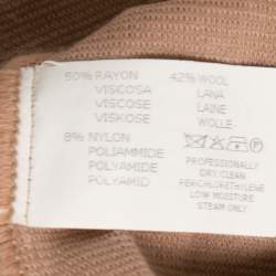 Pre Owned Missoni Beige Patterned Inset Knit Long Sleeve Dress S