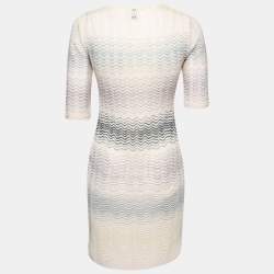 Pre Owned Missoni Multicolor Wave Textured Knit Dress S