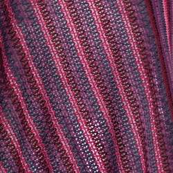 Pre Owned Missoni Purple Wool Intarsia Knit Fringed Poncho OS