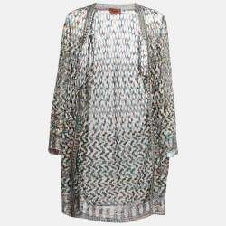 Pre Owned Missoni Multicolor Open Knit Long Sleeve Open Front Cardigan S