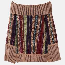 Pre Owned Missoni Multicolor Striped Wool & Mohair Knit Cowl Neck Sweater L