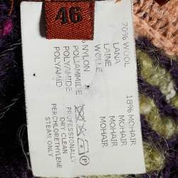 Pre Owned Missoni Multicolor Striped Wool & Mohair Knit Cowl Neck Sweater L