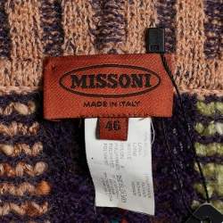 Pre Owned Missoni Multicolor Striped Wool & Mohair Knit Cowl Neck Sweater L