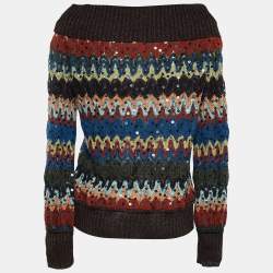Pre Owned Missoni Multicolor Wool Sequined Sweater M