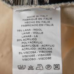 Pre Owned Missoni Multicolor Pointel Intarsia Knit Wool Turtle Neck Sweater M