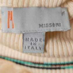 Pre Owned Missoni Multicolor Pointel Intarsia Knit Wool Turtle Neck Sweater M