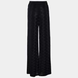 Pre Owned Missoni Black Knit Wide Leg Pants S