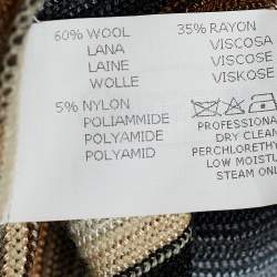 Pre Owned Missoni Multicolor Knit Contrast Sleeve Maxi Dress L