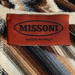 Pre Owned Missoni Multicolor Knit Contrast Sleeve Maxi Dress L