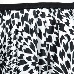 Pre Owned Missoni Monochrome Stripe and Floral Printed Knit Flared Dress S