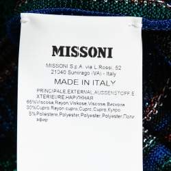 Pre Owned Missoni Multicolor Lurex Knit Striped Halter Blouse L