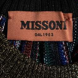 Pre Owned Missoni Multicolor Lurex Knit Striped Halter Blouse L