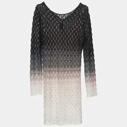 Pre Owned Missoni Multicolor Ombre Lurex Knit Long Sleeve Mini Dress M