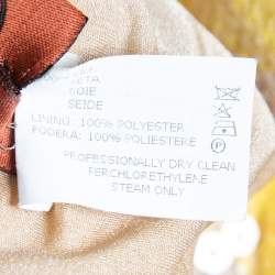 Pre Owned Missoni Beige & Yellow Striped Print Silk Knit Skirt S