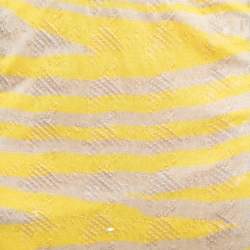 Pre Owned Missoni Beige & Yellow Striped Print Silk Knit Skirt S