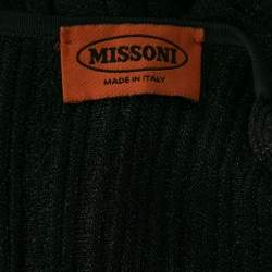 Pre Owned Missoni Black Lurex Ribbed Knit Long Sleeve Maxi Dress M