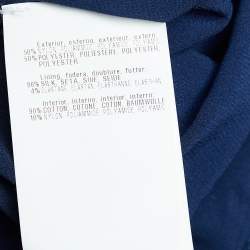 Pre Owned Missoni Navy Blue Lamé Knit High-Low Maxi Dress M