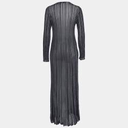 Pre Owned Missoni Multicolor Striped Lurex Knit Front-Tie Long Cardigan S