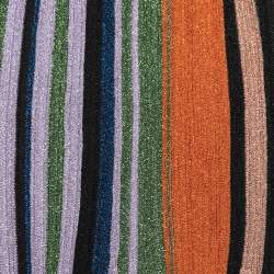 Pre Owned Missoni Multicolor Striped Lurex Knit Maxi Skirt M