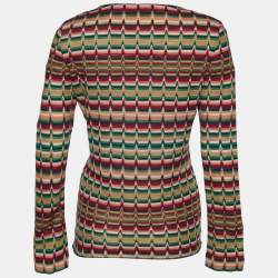 Pre Owned Missoni Multicolor Striped Wool Blend Knit Long Sleeve Sweater M