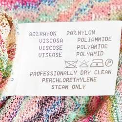 Pre Owned Missoni Beige Zig Zag Knit Button Front Cardigan L